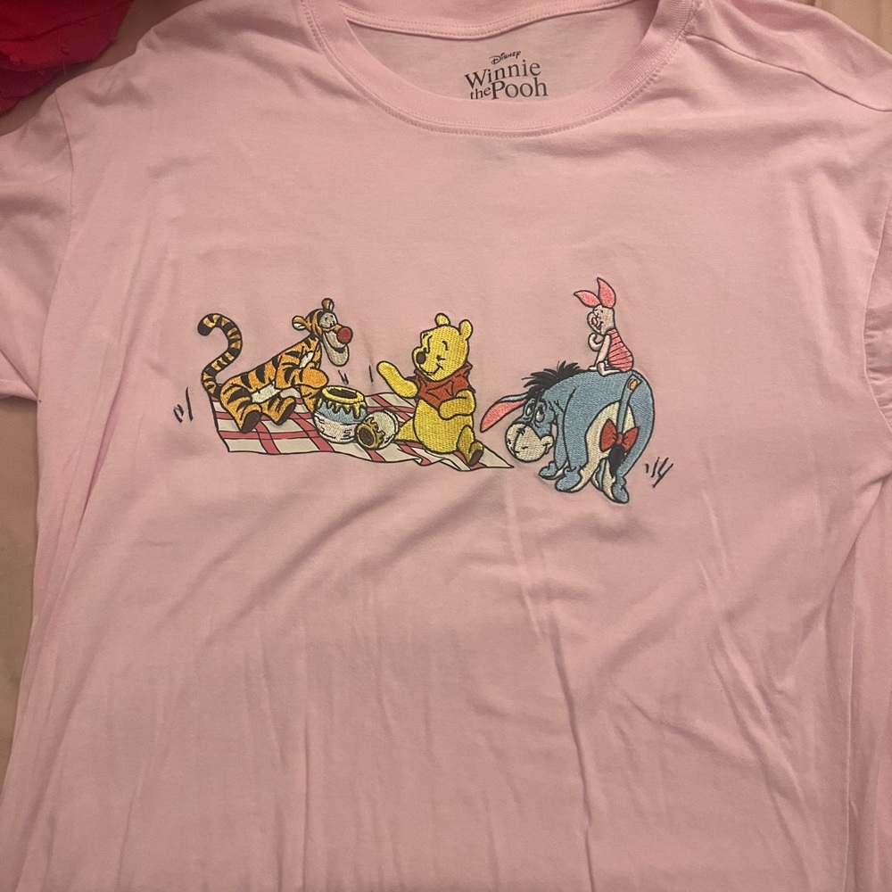 Pink Women’s Winnie the Pooh Embroidered Shirt